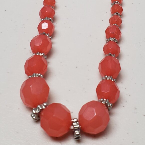 Necklace (Pinkish & Orange Beads) - Picture 2 of 4